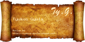 Tyukos Gyula névjegykártya