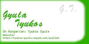 gyula tyukos business card